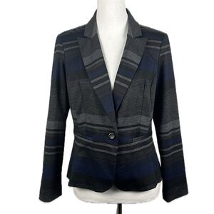 2/$30 Soho Apparel Striped Stretch Jacket Fitted Blazer Office Workwear Sz M